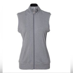 Adidas Womens Golf Vest Gray Sleeveless Zip Jacket Athleisure Sportswear Size S